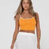 Charlie Retro Contrast Cropped Tank Top | Rusty New