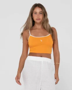 Charlie Retro Contrast Cropped Tank Top | Rusty New