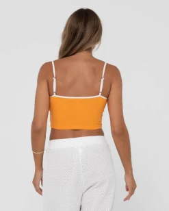 Charlie Retro Contrast Cropped Tank Top | Rusty New