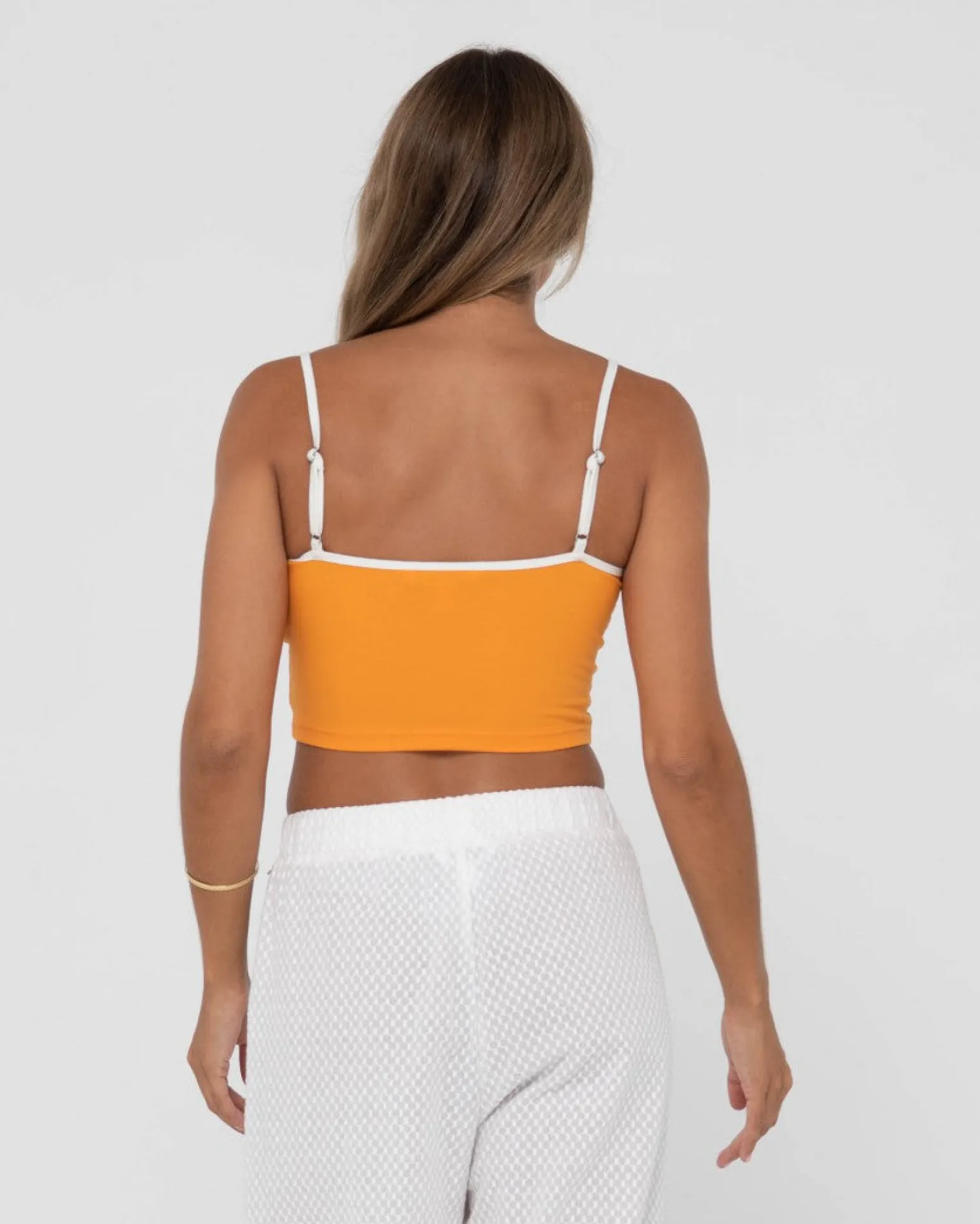 Charlie Retro Contrast Cropped Tank Top | Rusty New