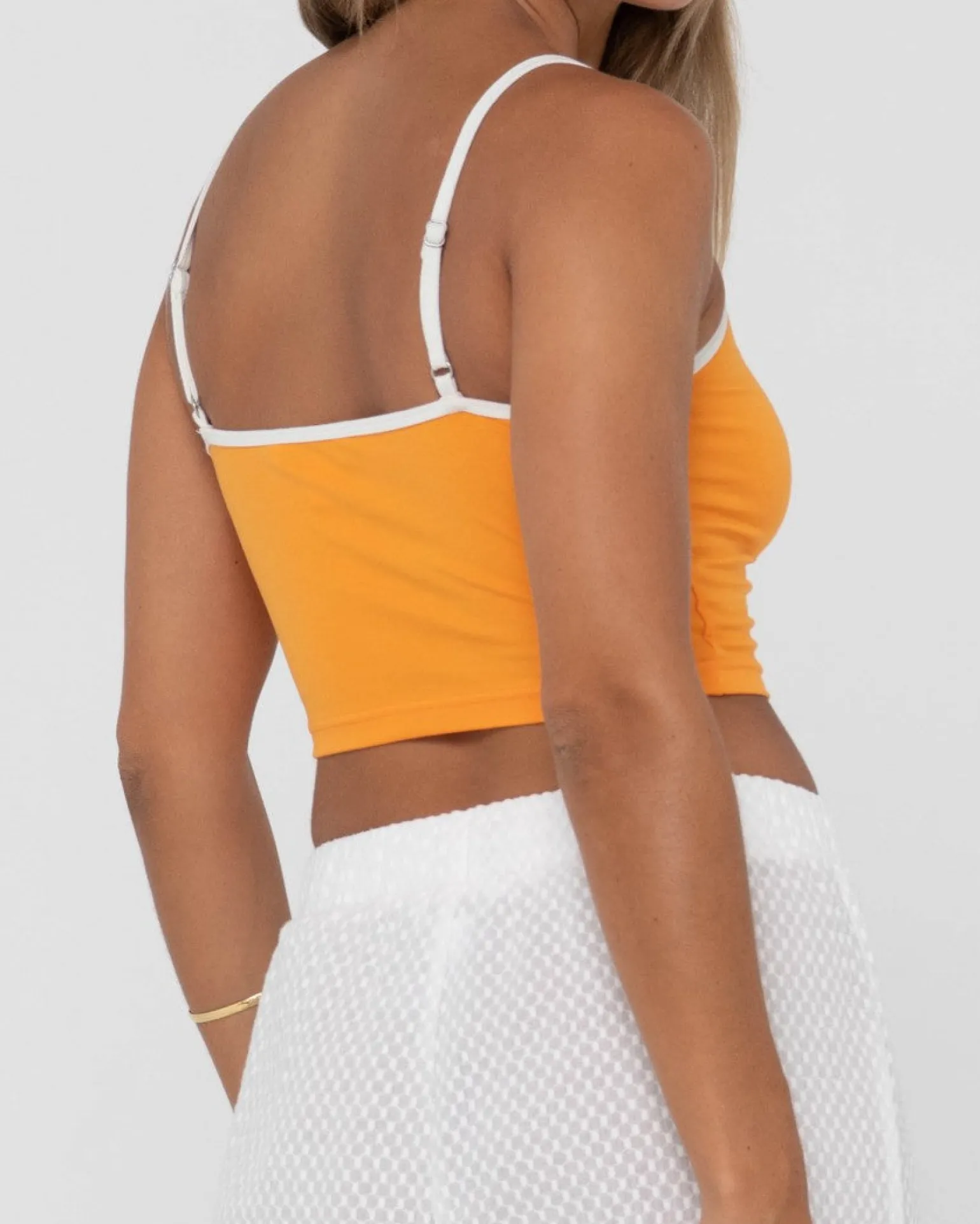 Charlie Retro Contrast Cropped Tank Top | Rusty New