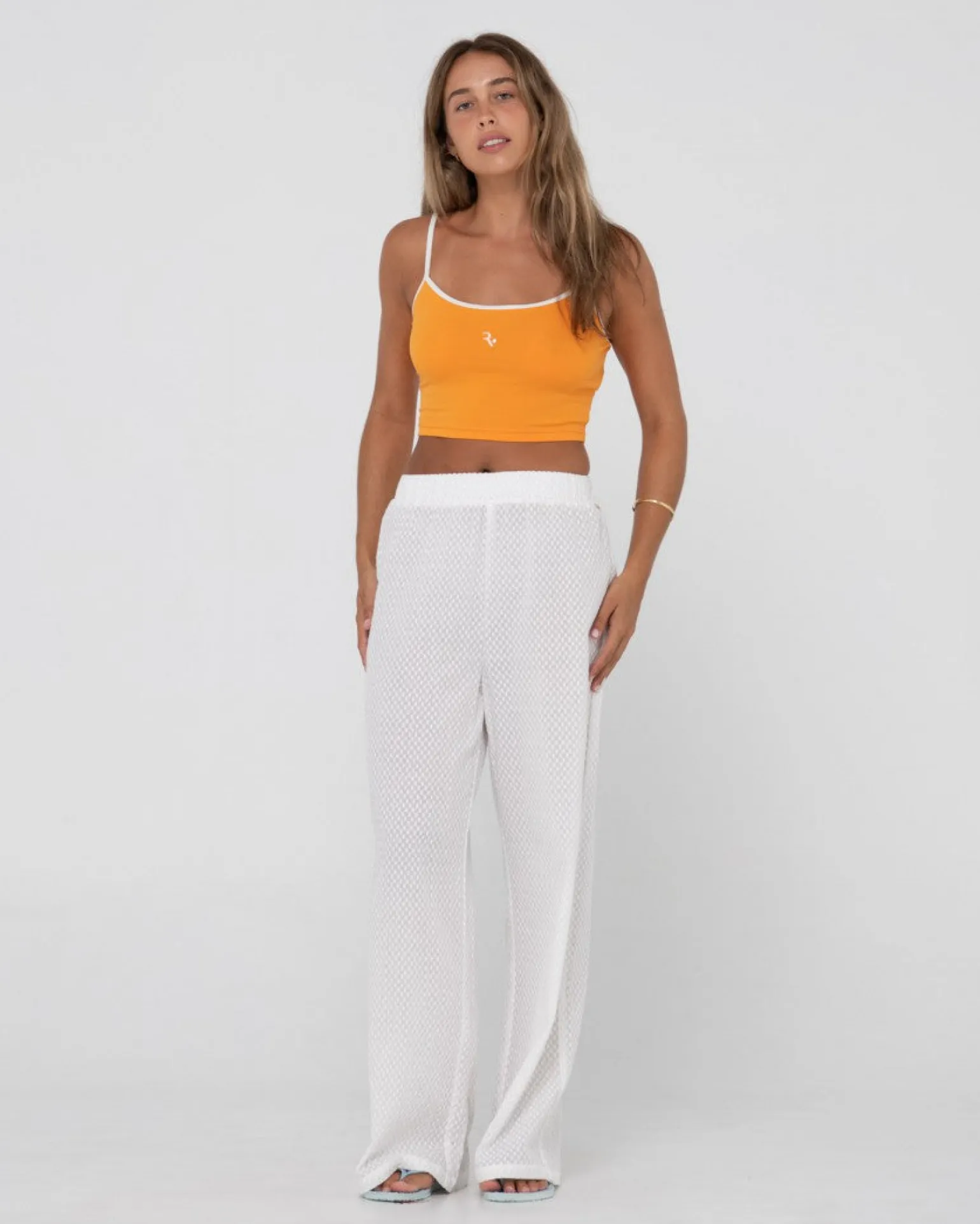 Charlie Retro Contrast Cropped Tank Top | Rusty New