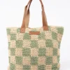 Checkmate Straw Beach Bag | Rusty Hot