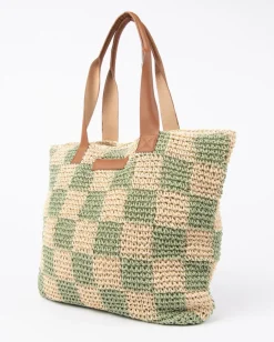 Checkmate Straw Beach Bag | Rusty Hot