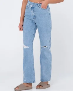 Chloe High Waisted Distressed Straight Jean | Rusty New