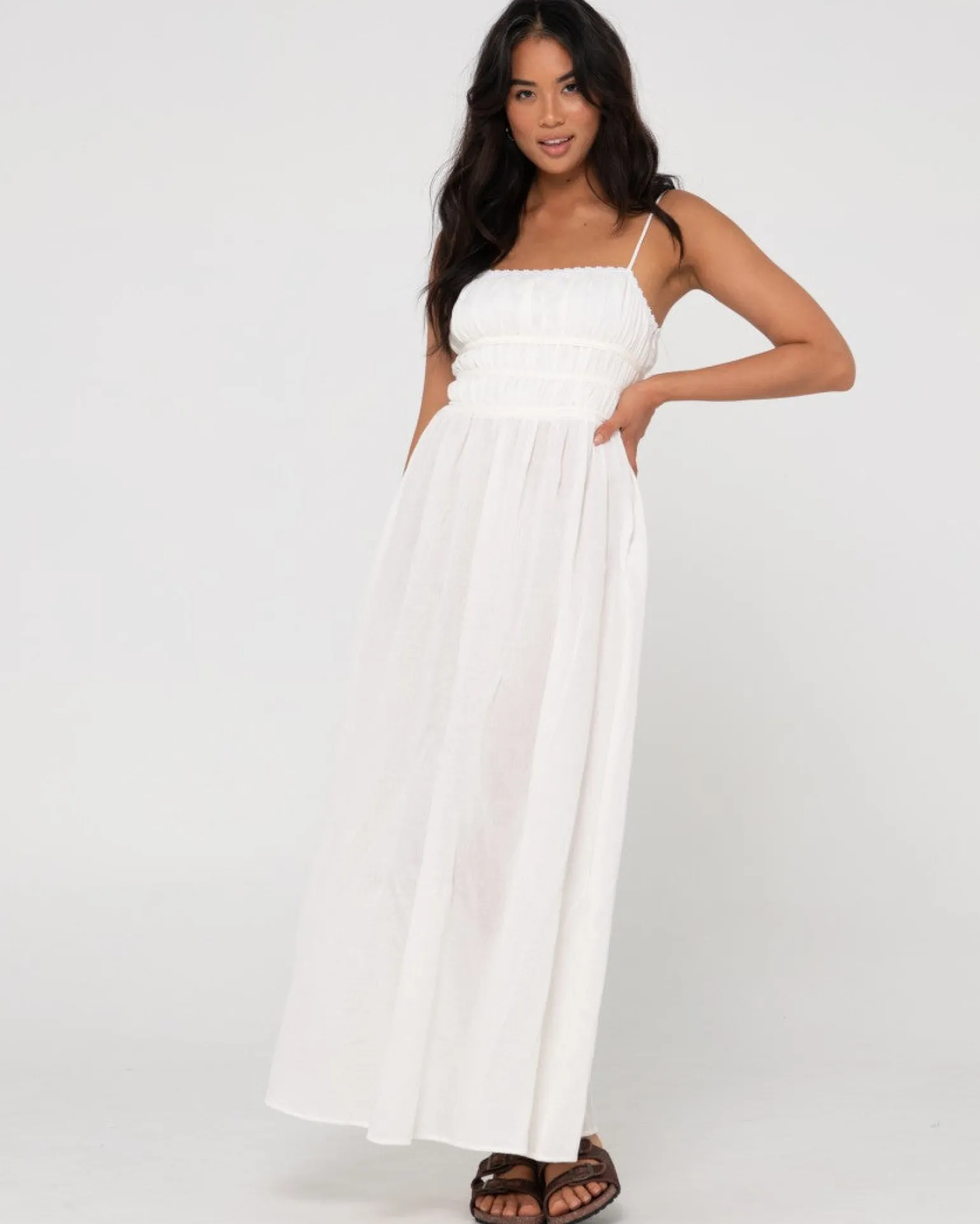 Coco Shirred Maxi Dress | Rusty Clearance
