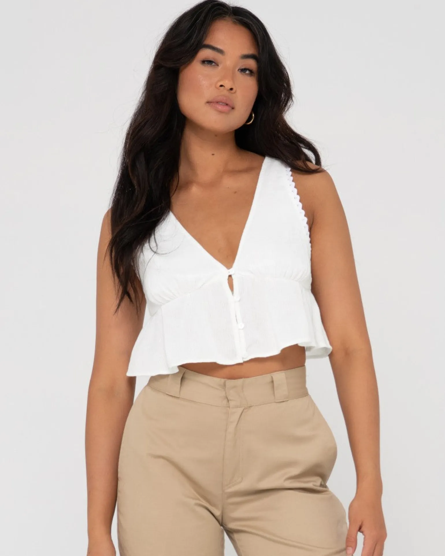 Coco V Neck Crop Top | Rusty Online