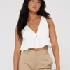 Coco V Neck Crop Top | Rusty Clearance
