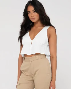Coco V Neck Crop Top | Rusty Clearance