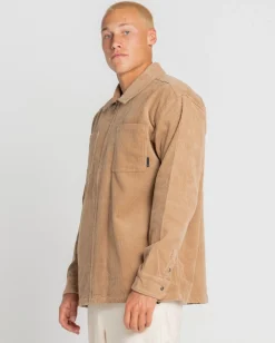 Coup Cord Long Sleeve Overshirt | Rusty Sale