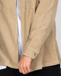 Coup Cord Long Sleeve Overshirt | Rusty Sale
