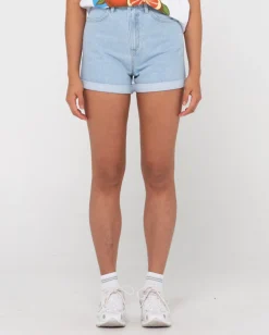 Cyprus High Waisted Denim Short | Rusty Hot