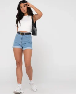 Cyprus High Waisted Denim Short | Rusty New