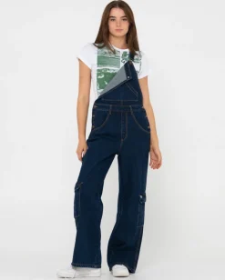Dax Denim Cargo Overalls | Rusty Hot