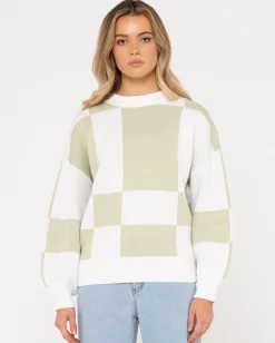 Dora Contrast Crew Neck Knit | Rusty Outlet