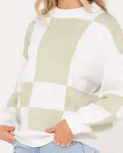 Dora Contrast Crew Neck Knit | Rusty Outlet