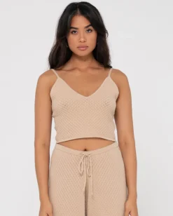 Florence V Neck Knit Cami Crop Top | Rusty Outlet