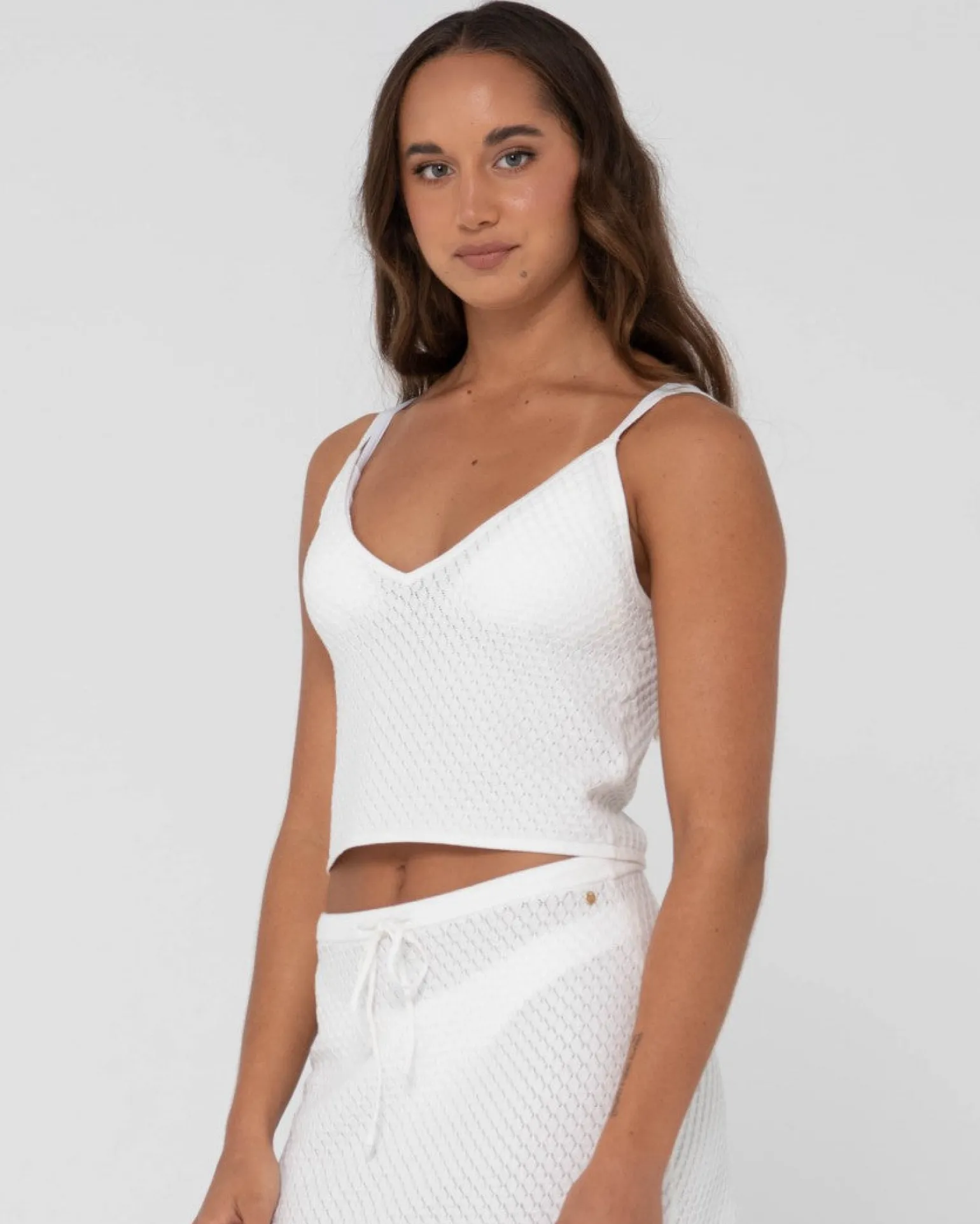 Florence V Neck Knit Cami Crop Top | Rusty Online