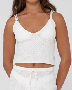 Florence V Neck Knit Cami Crop Top | Rusty Online