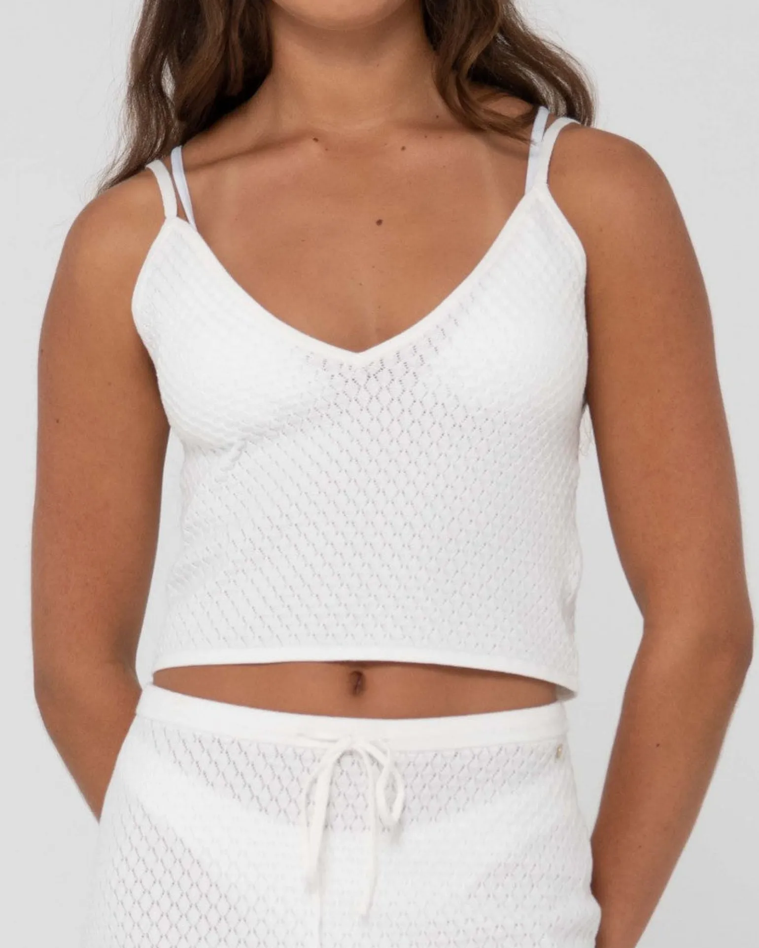 Florence V Neck Knit Cami Crop Top | Rusty Shop