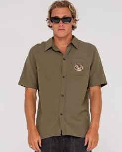 Greaser Overtone Short Sleeve Linen Shirt | Rusty Shop