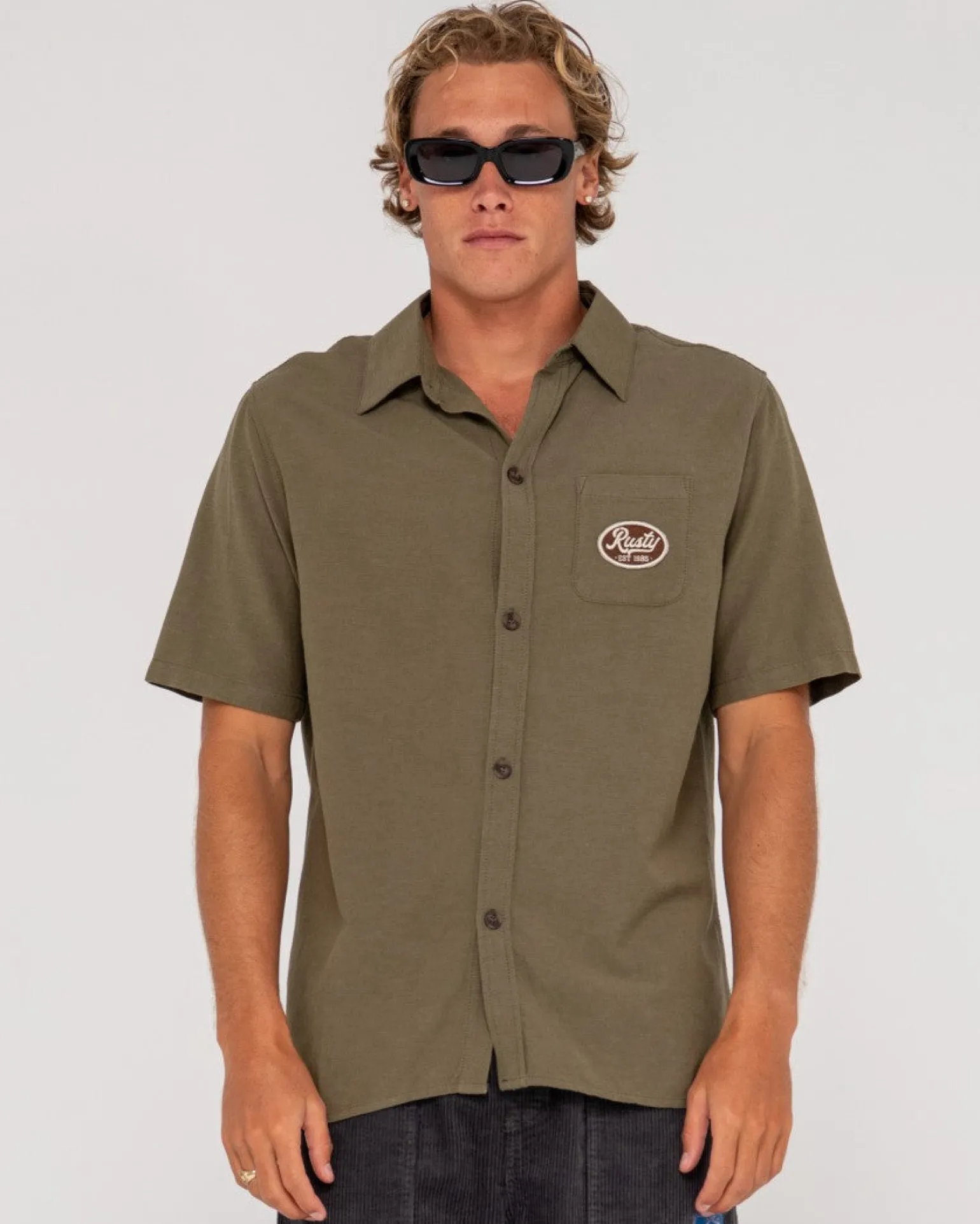 Greaser Overtone Short Sleeve Linen Shirt | Rusty Shop