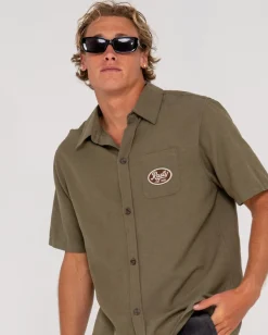 Greaser Overtone Short Sleeve Linen Shirt | Rusty Shop