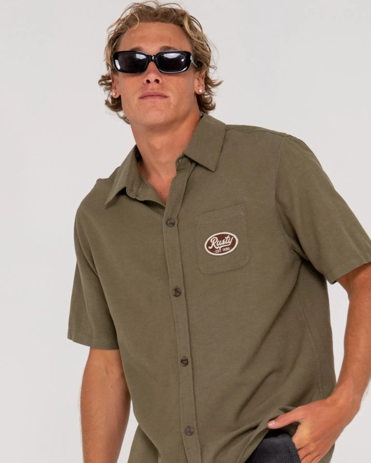 Greaser Overtone Short Sleeve Linen Shirt | Rusty Shop