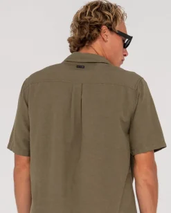 Greaser Overtone Short Sleeve Linen Shirt | Rusty Shop