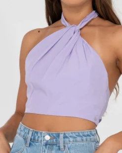 Harlet Twisted Halter Crop Top | Rusty Best Sale