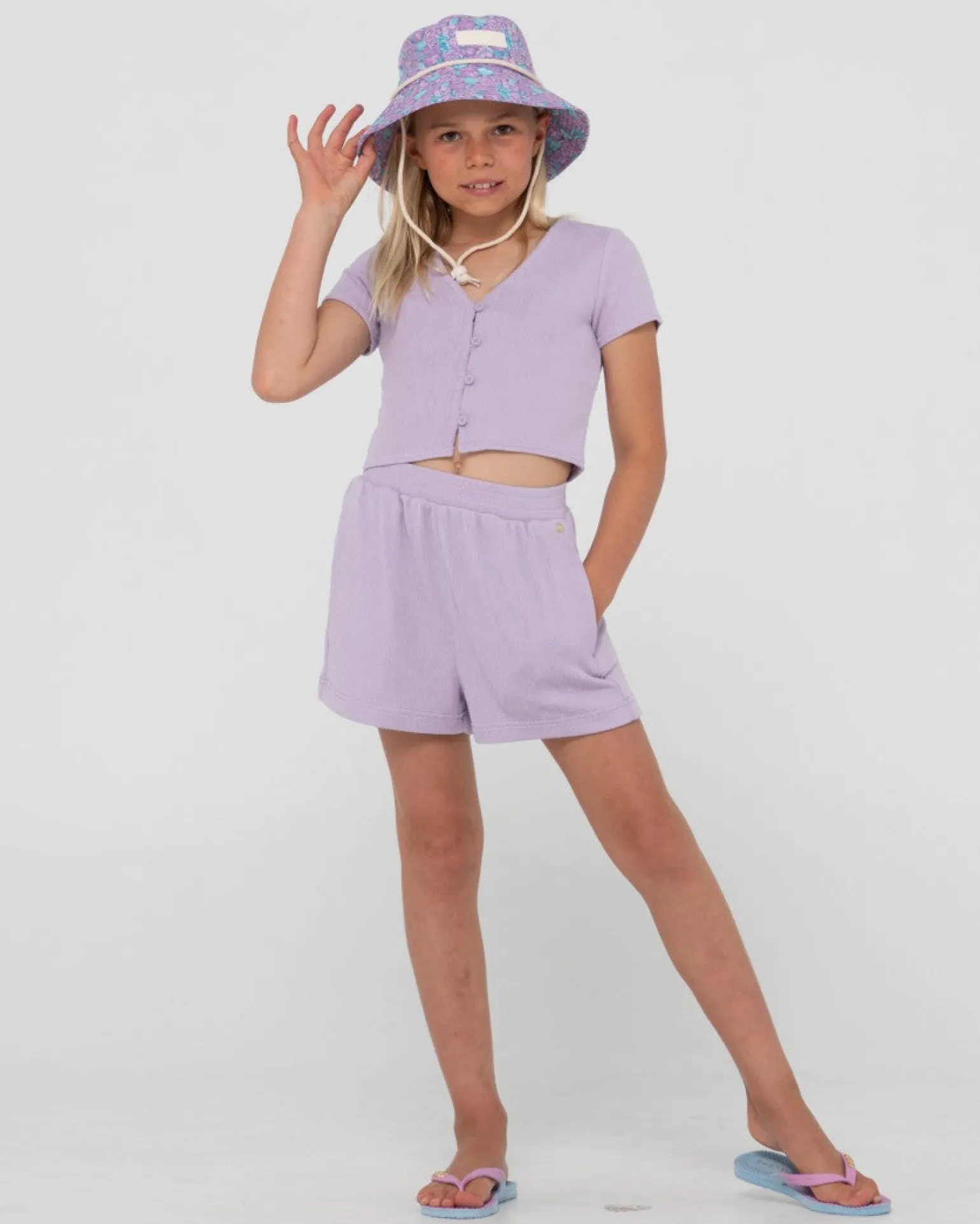 Harlo Button Down Top Girls | Rusty Hot