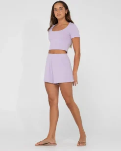 Harlo Elastic High Waisted Lounge Short | Rusty Best Sale
