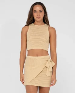 Harri Ribbed Knit Crop Tank Top | Rusty Best Sale