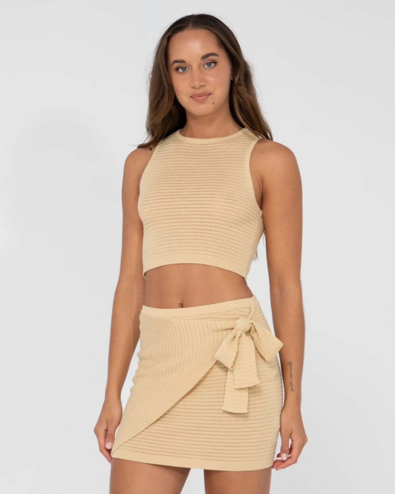 Harri Ribbed Knit Crop Tank Top | Rusty Best Sale
