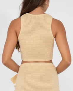 Harri Ribbed Knit Crop Tank Top | Rusty Best Sale