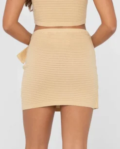 Harri Ribbed Knit Sarong Mini Skirt | Rusty Flash Sale