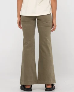 High Waisted Flare Cord Pant | Rusty Hot