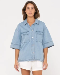 Hudson Short Sleeve Denim Shirt | Rusty New