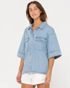 Hudson Short Sleeve Denim Shirt | Rusty New