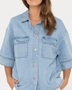 Hudson Short Sleeve Denim Shirt | Rusty New