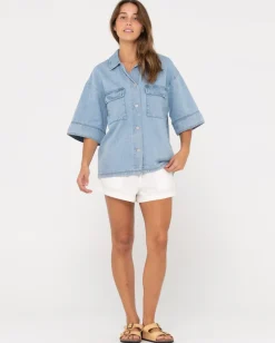 Hudson Short Sleeve Denim Shirt | Rusty Best Sale