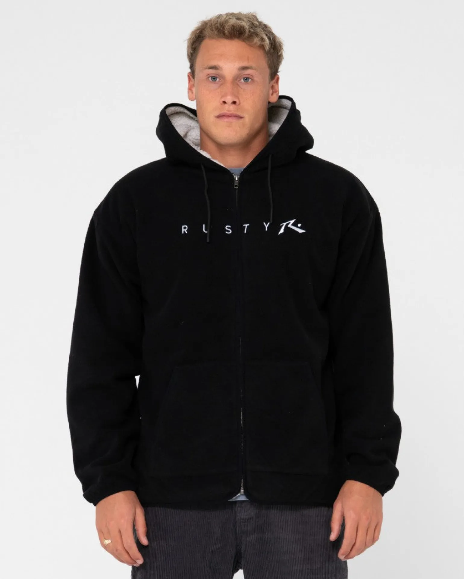 In Line Sherpa Zip Up Polar Fleece | Rusty Cheap