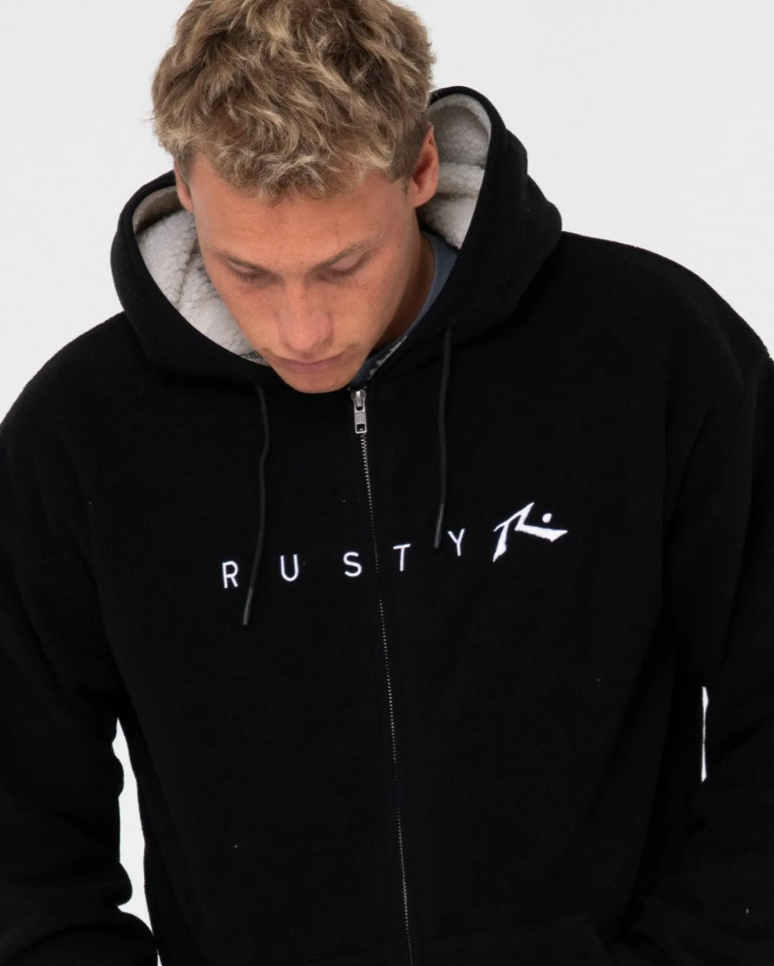 In Line Sherpa Zip Up Polar Fleece | Rusty Cheap