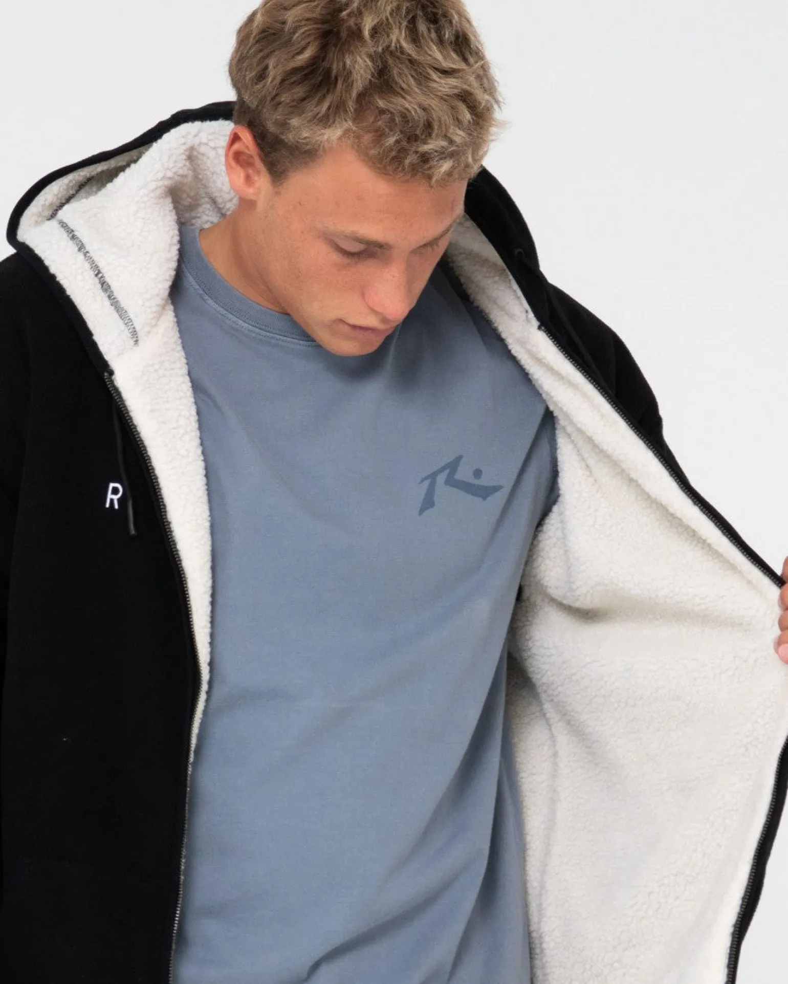 In Line Sherpa Zip Up Polar Fleece | Rusty Cheap