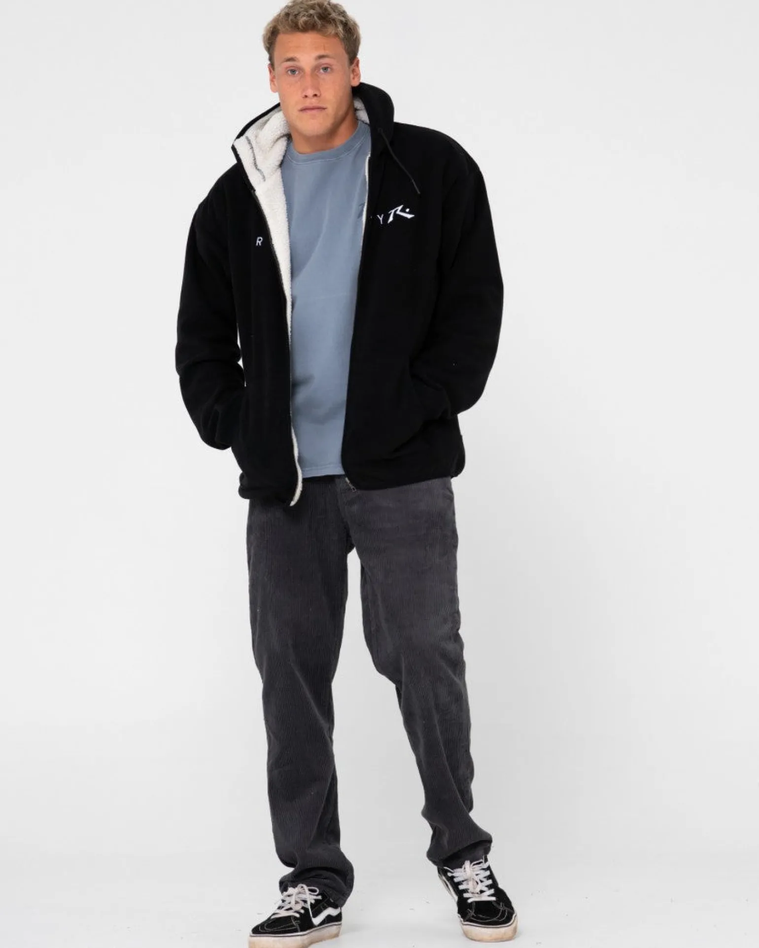 In Line Sherpa Zip Up Polar Fleece | Rusty Cheap