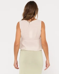 Juni Sleeveless Vee Neck Tie Top | Rusty Fashion