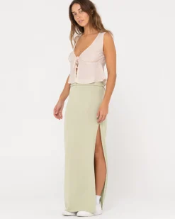Juni Sleeveless Vee Neck Tie Top | Rusty Fashion