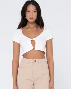 Kenz Twisted Short Sleeve Top | Rusty Online