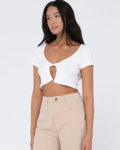 Kenz Twisted Short Sleeve Top | Rusty Online