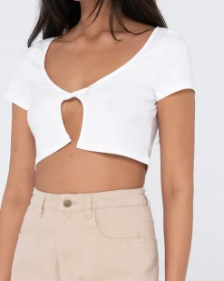 Kenz Twisted Short Sleeve Top | Rusty Best